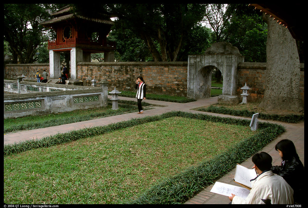 Gardens of the temple of Litterature. Hanoi, Vietnam