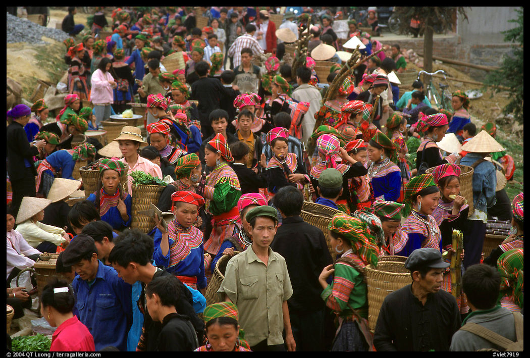 Crowded market. Bac Ha, Vietnam