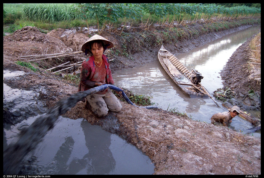 Mechanized irrigation. Mekong Delta region, Vietnam