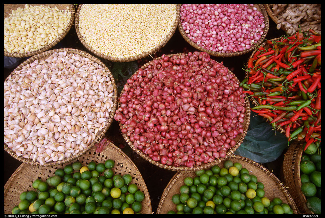 Baskets of condiments for sale. Ho Chi Minh City , Vietnam