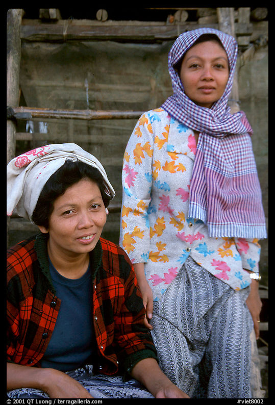 Muslem women from Cham minority village, near Chau Doc. Vietnam