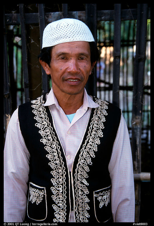 Muslem man from Cham minority village, near Chau Doc. Vietnam