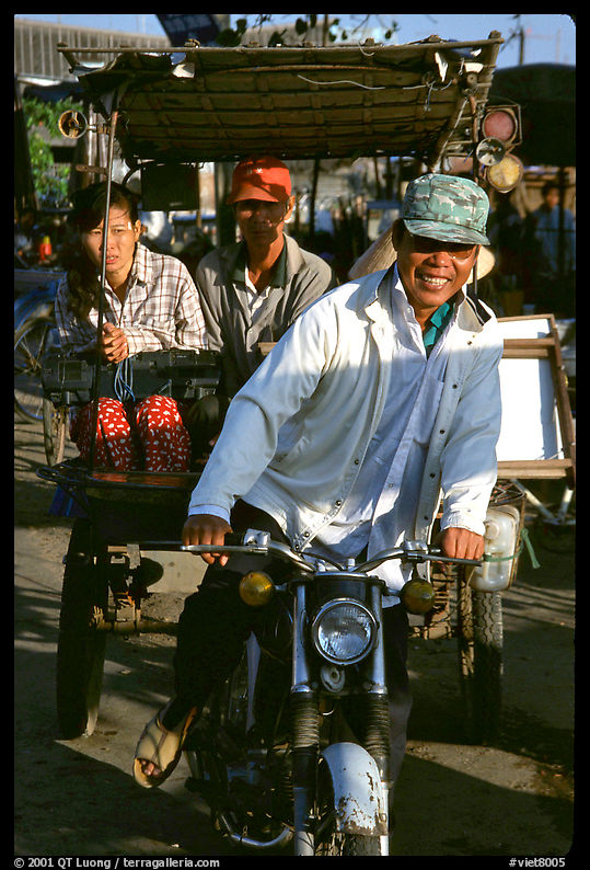 Xe loi driver and passengers. Chau Doc, Vietnam