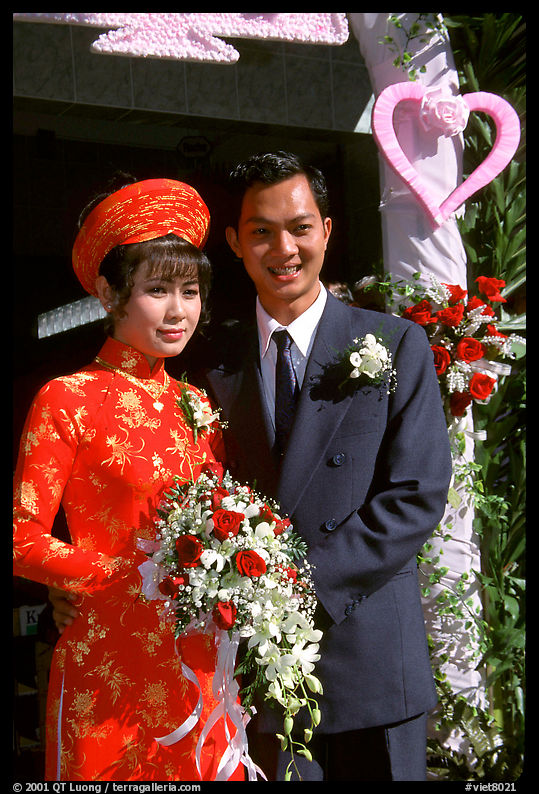 Just married couple, Ho Chi Minh city. Vietnam