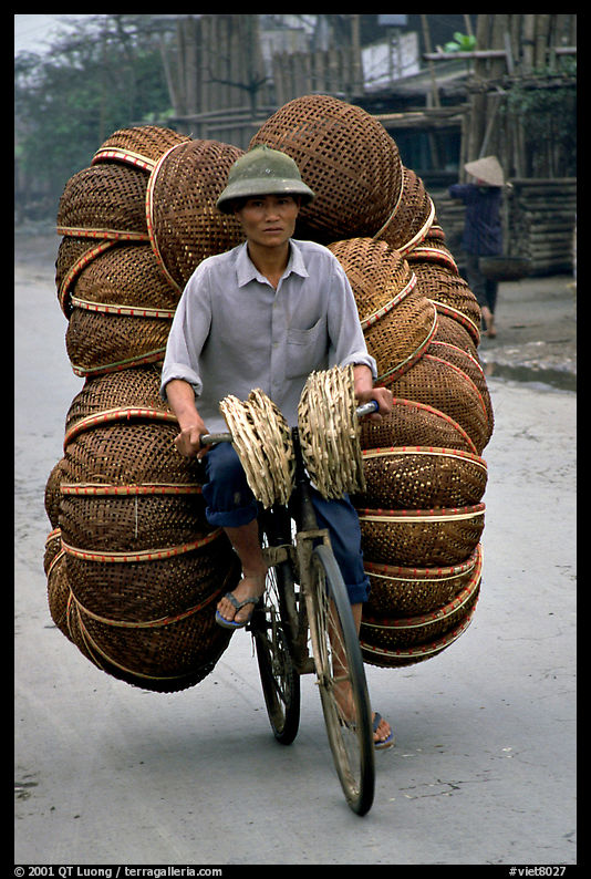 How large a load can you have on  a bicycle ?  On the way to the Perfume Pagoda. Vietnam