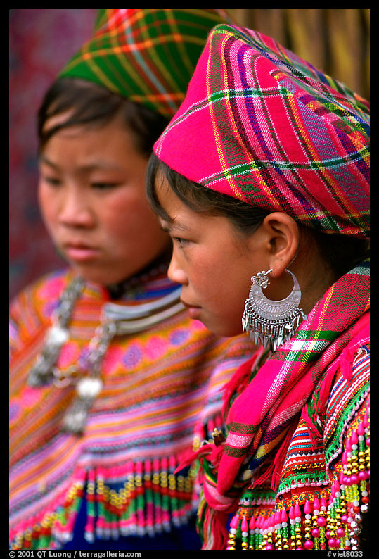 Young Flower Hmong women, Bac Ha. Vietnam