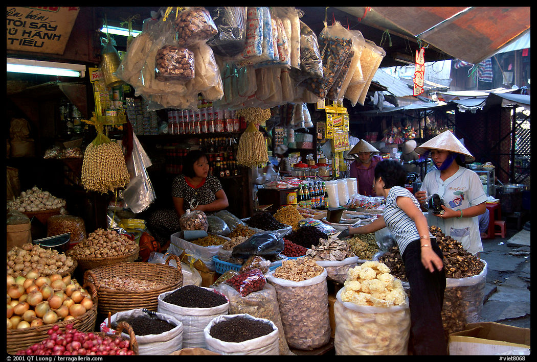 Dried mushroom for sale in the Bin Tay wholesale market in Cholon. Ho Chi Minh City , Vietnam