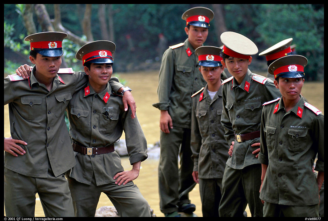 Soldiers performing a long  military service. Mekong Delta region, Vietnam