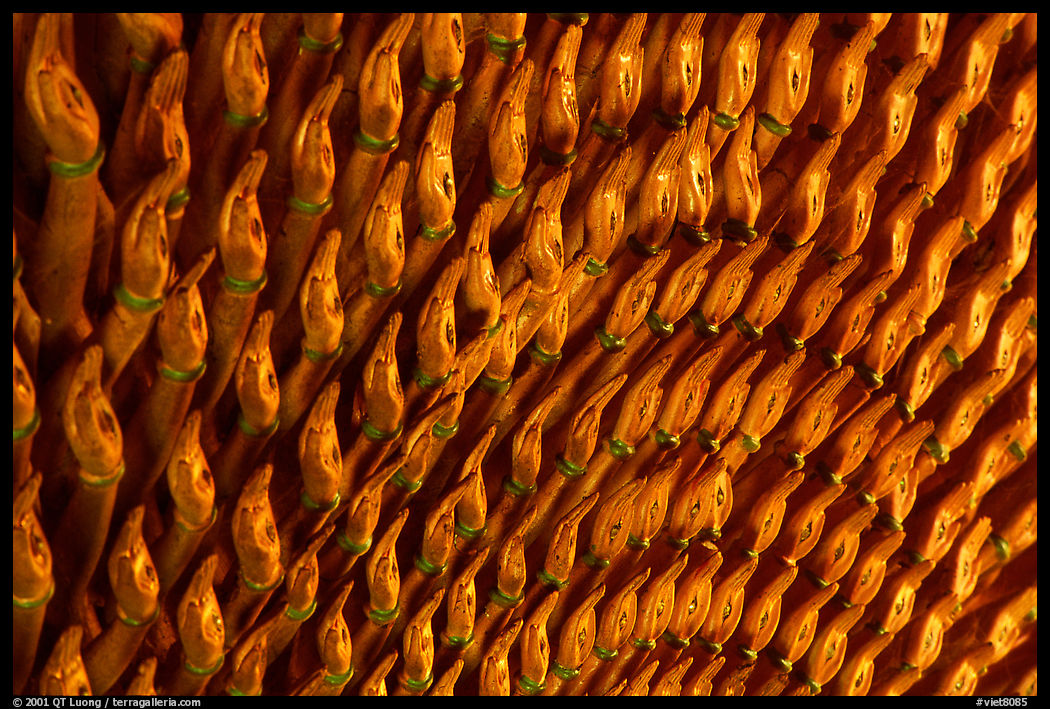 Detail of the thousands hands of a Buddha statue. Ha Tien, Vietnam