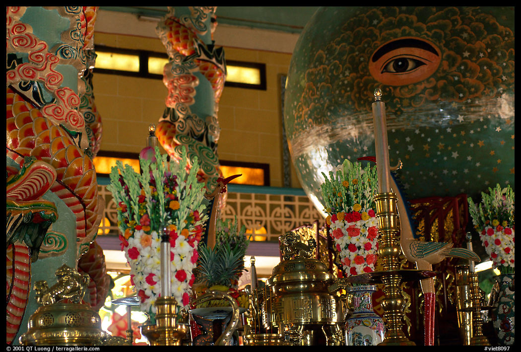 The Cao Dai eye, inside the great temple. Tay Ninh, Vietnam