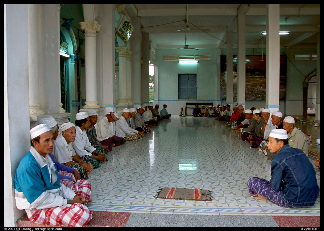 Ceremony in mosque in Cham minority village. Chau Doc, Vietnam