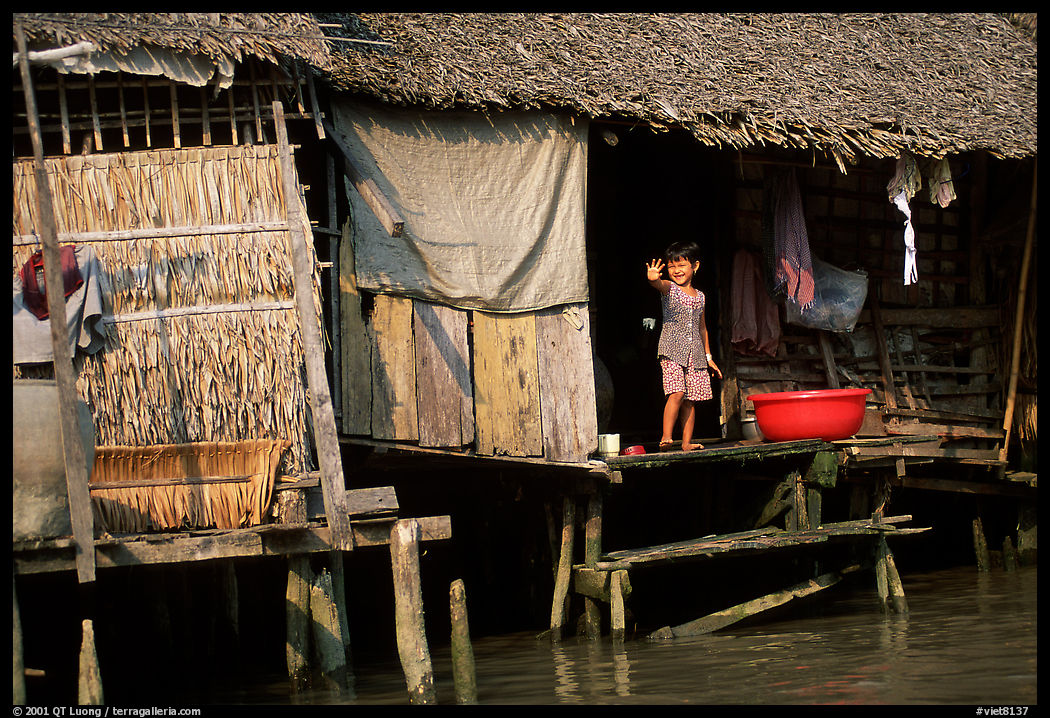 Housing at the edge of the canal, Phung Hiep. Can Tho, Vietnam