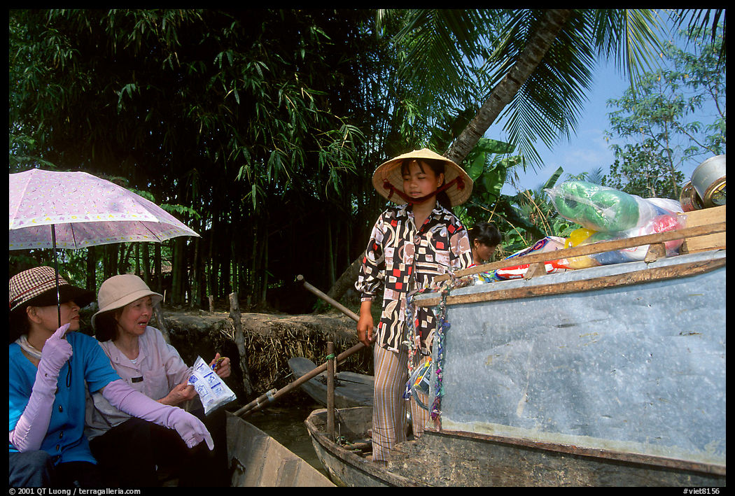 Buying groceries on the Phong Dien floating market. Can Tho, Vietnam