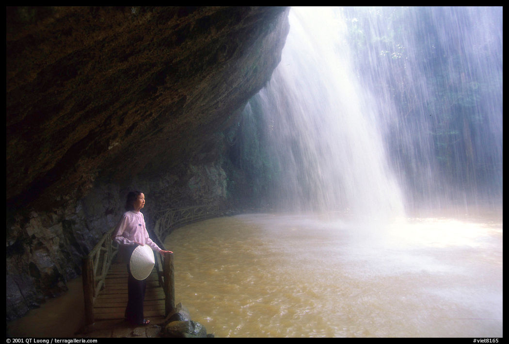 Enjoying the freshness of Cam Ly falls. Da Lat, Vietnam