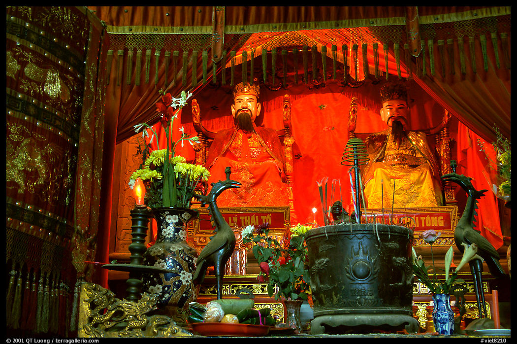 Venerated Statues of medieval Vietnam emperors. Hanoi, Vietnam