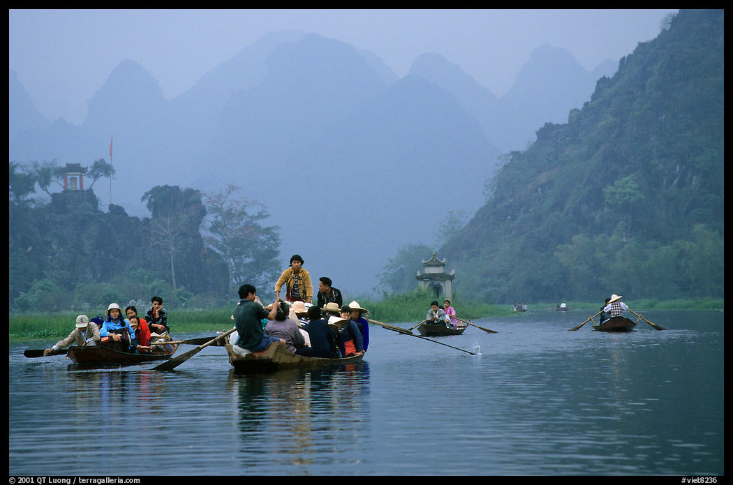 Journey along the river. Perfume Pagoda near Hanoi, Vietnam