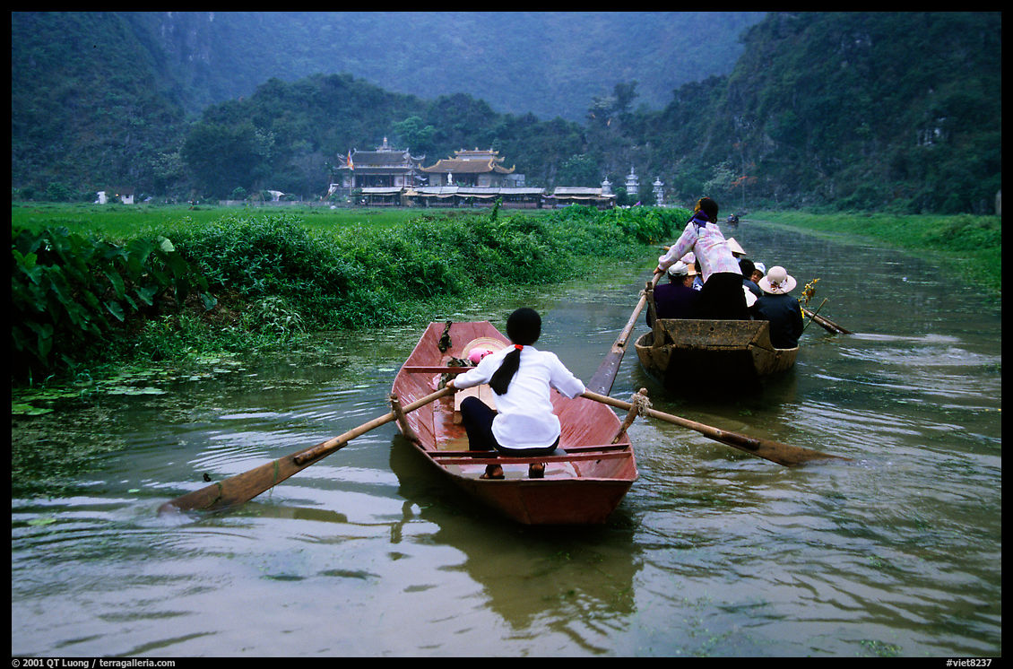 Arriving at a sanctuary. Perfume Pagoda near Hanoi, Vietnam