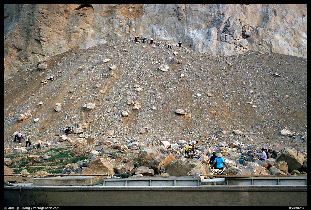 Open-sky quary near the Ken Ga canal. near Ninh Binh,  Vietnam