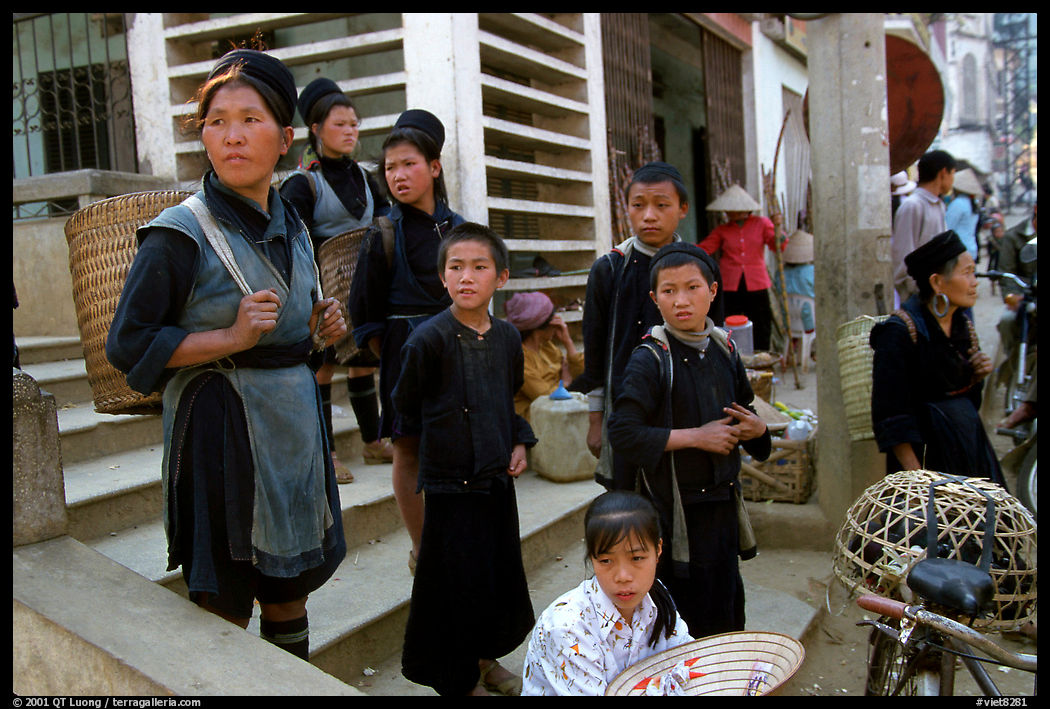 Hmong people at the market. The Hmong constitue the largest hill tribe (ethnic minority). Sapa, Vietnam