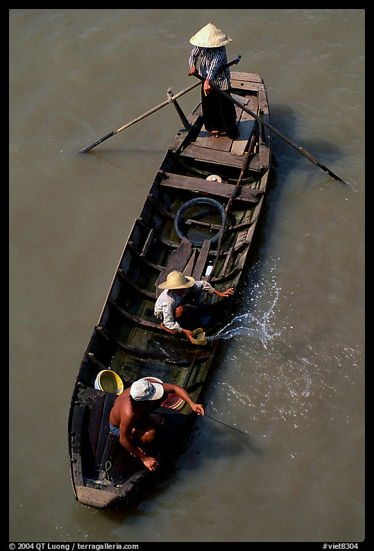 Small boat seen from above. Can Tho, Vietnam