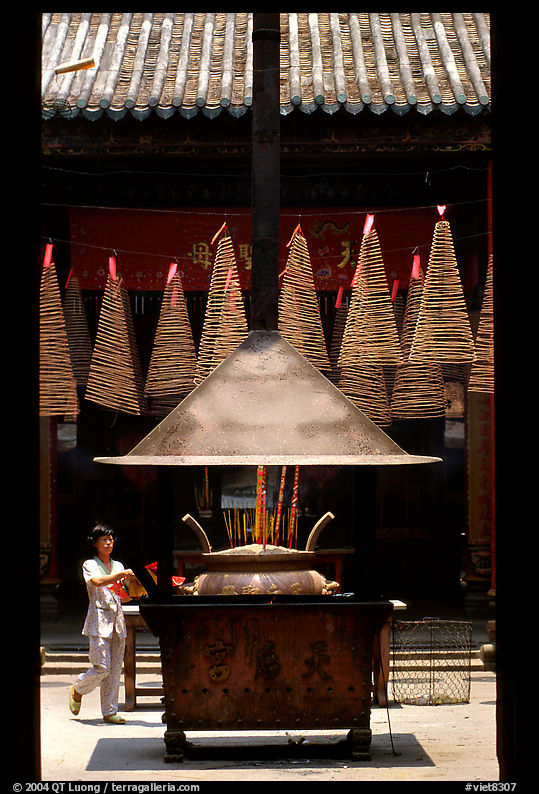 Ritual chimney and incense coils, Cholon. Ho Chi Minh City, Vietnam