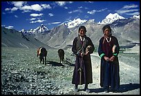 Women on trail near Padum, Zanskar, Jammu and Kashmir. India (color)