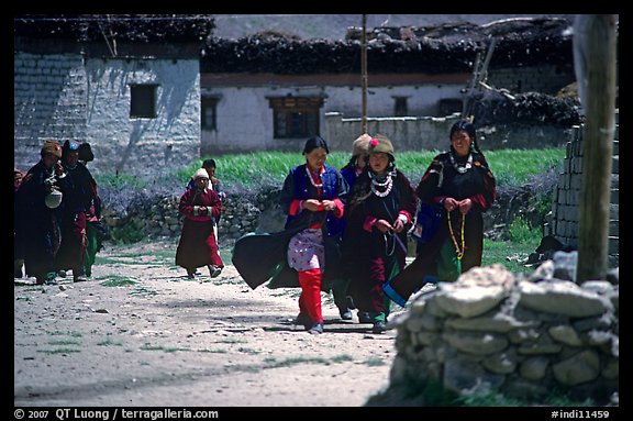 Group of villagers,  Zanskar, Jammu and Kashmir. India (color)