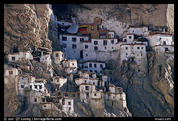 Phugtal gompa, Zanskar, Jammu and Kashmir. India (color)