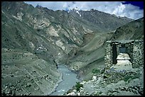 Covered chorten river valley, Zanskar, Jammu and Kashmir. India ( color)