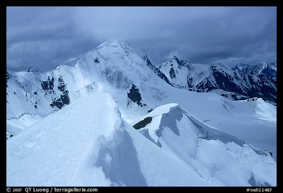 Snowy ridge above Shingo La, Zanskar, Jammu and Kashmir. India