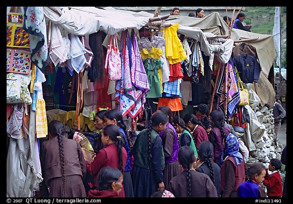 Market, Keylong, Himachal Pradesh. India (color)