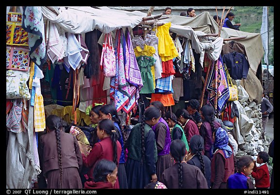 Market, Keylong, Himachal Pradesh. India