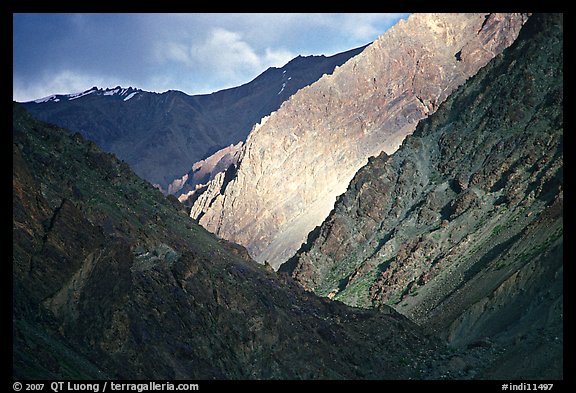 Dramatic light on barren mountains, Zanskar, Jammu and Kashmir. India