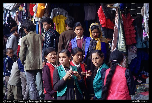 Women in market, Keylong, Himachal Pradesh. India (color)