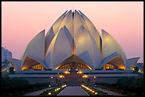 Bahai temple at dusk. New Delhi, India ( color)