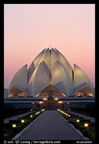 Bahai temple at twilight. New Delhi, India (color)