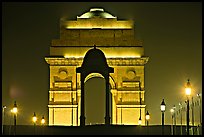 India Gate by night. New Delhi, India (color)