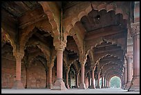 Arches in Diwan-i-Am, Red Fort. New Delhi, India (color)