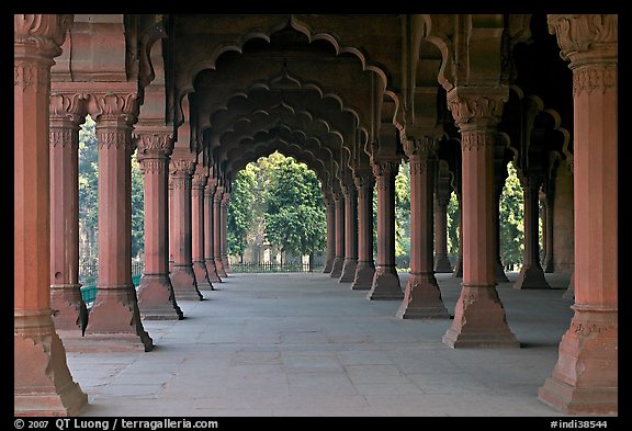 Diwan-i-Am (Hall of public audiences), Red Fort. New Delhi, India (color)