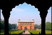 Naubat Khana seen through arches of Diwan-i-Am, Red Fort. New Delhi, India (color)