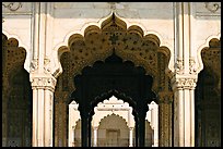 Arches, Diwan-i-Khas (Hall of private audiences), Red Fort. New Delhi, India (color)