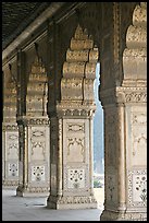 Marble columns,  Royal Baths, Red Fort. New Delhi, India (color)