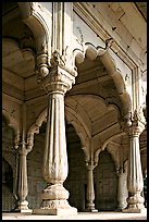 Thin columns, Khas Mahal, Red Fort. New Delhi, India ( color)