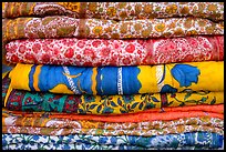 Fabrics for sale, Covered Bazar, Red Fort. New Delhi, India (color)