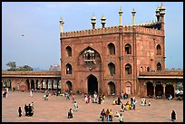 Courtyard and East gate of Masjid-i-Jahan Numa. New Delhi, India (color)