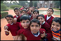 Schoolchildren, Humayun's tomb. New Delhi, India (color)