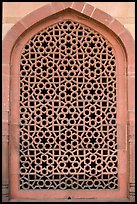 Screened marble window, Humayun's tomb. New Delhi, India (color)