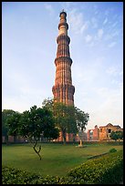 Qutb Minar garden and tower. New Delhi, India