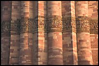 Detail of flutted sandstone, Qutb Minar. New Delhi, India (color)