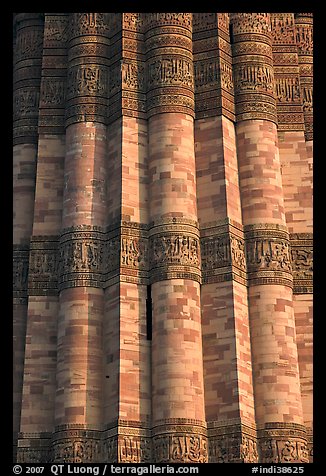 Cylindrical brick shafts, Qutb Minar. New Delhi, India